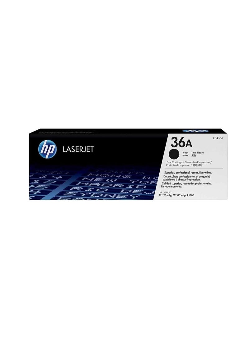 إتش بي خرطوشة حبر HP 36A LaserJet الأصلية باللون الأسود - CB436A  - Image 1