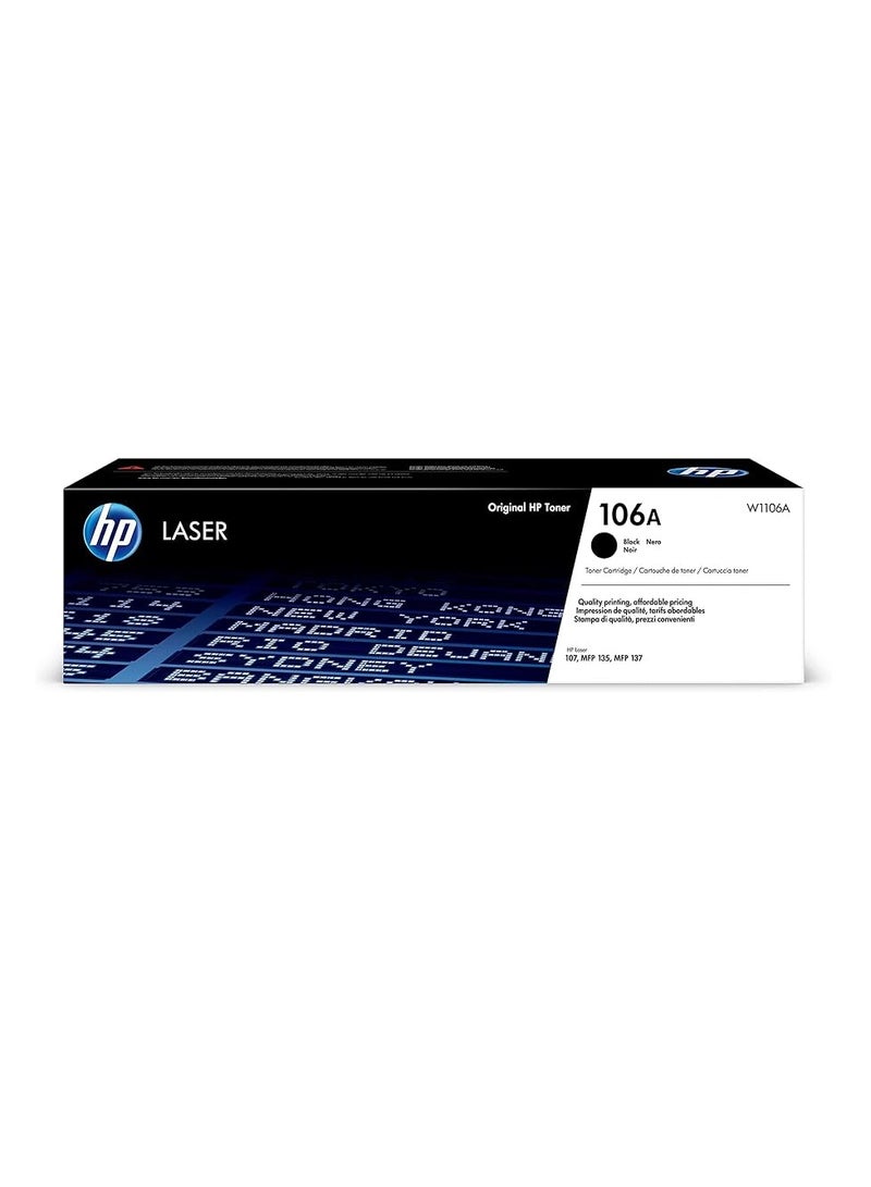 إتش بي خرطوشة حبر ليزر جيت أصلية سوداء HP 106A - W1106A أسود 