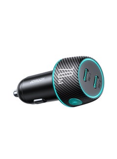 JOYROOM Car Charger 2x USB C 70W With LED Backlight JR-CCN02 Black  - Image 1