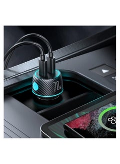 JOYROOM Car Charger 2x USB C 70W With LED Backlight JR-CCN02 Black  - Image 4