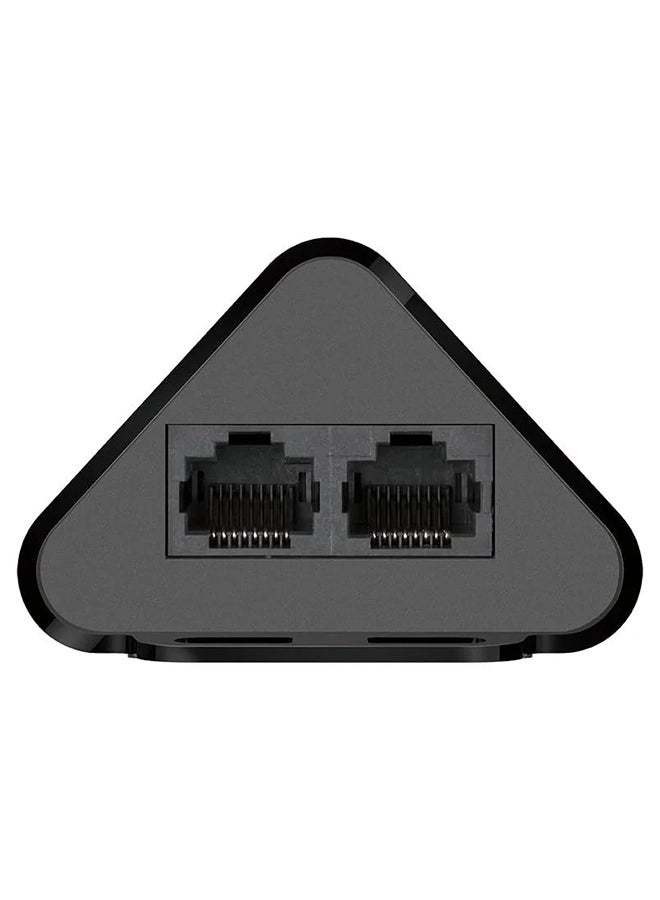 D-Link - DPE-302GE 2-Port Gigabit PoE Extender | Extends Power & Data for Security Cameras, Monitoring, & Telecommunication Systems | 100m Extension per Extender, Up to 500m with Daisy Chain | Matte Black Design with Air Vents & LED Indicators Black - Image 1