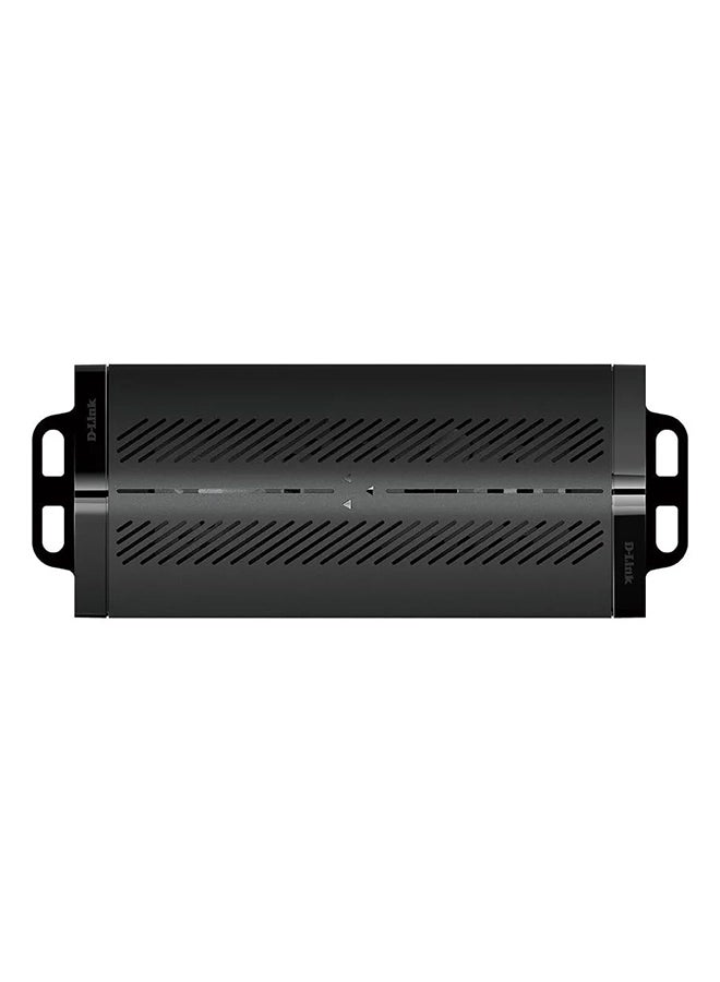 D-Link - DPE-302GE 2-Port Gigabit PoE Extender | Extends Power & Data for Security Cameras, Monitoring, & Telecommunication Systems | 100m Extension per Extender, Up to 500m with Daisy Chain | Matte Black Design with Air Vents & LED Indicators Black - Image 1