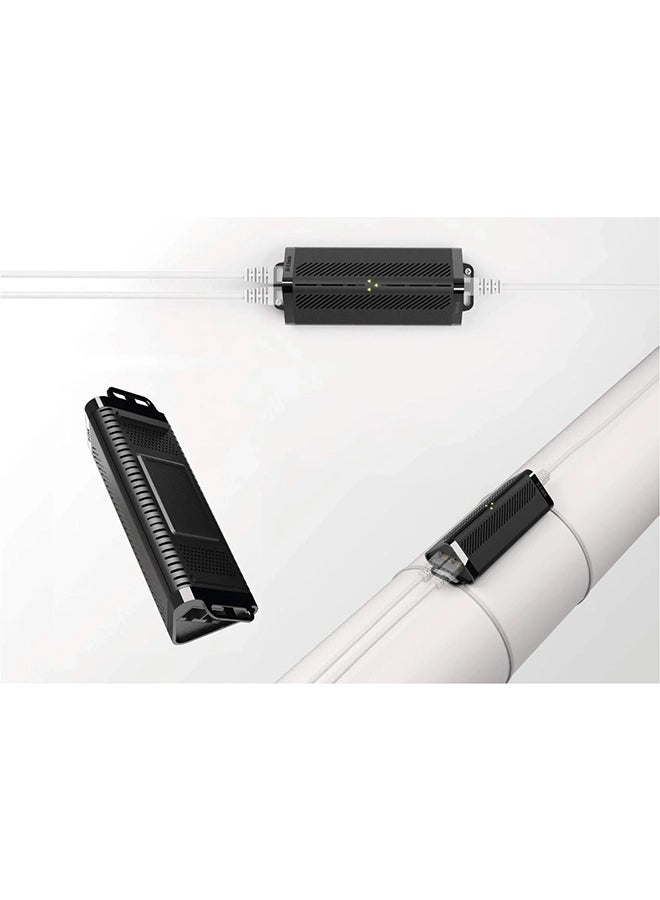 D-Link - DPE-302GE 2-Port Gigabit PoE Extender | Extends Power & Data for Security Cameras, Monitoring, & Telecommunication Systems | 100m Extension per Extender, Up to 500m with Daisy Chain | Matte Black Design with Air Vents & LED Indicators Black - Image 1