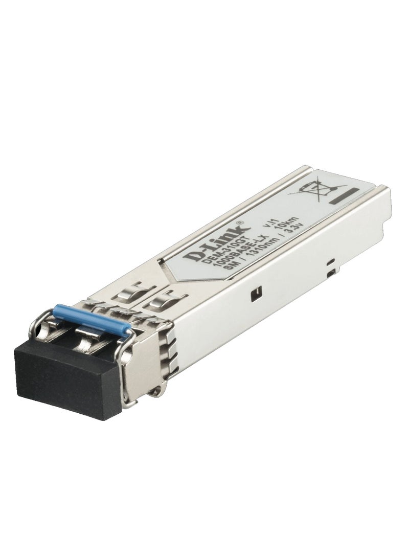 D-Link DEM-310GT 1000BASE-LX Single-Mode 10 Km LC SFP Transceiver SILVER  - Image 1