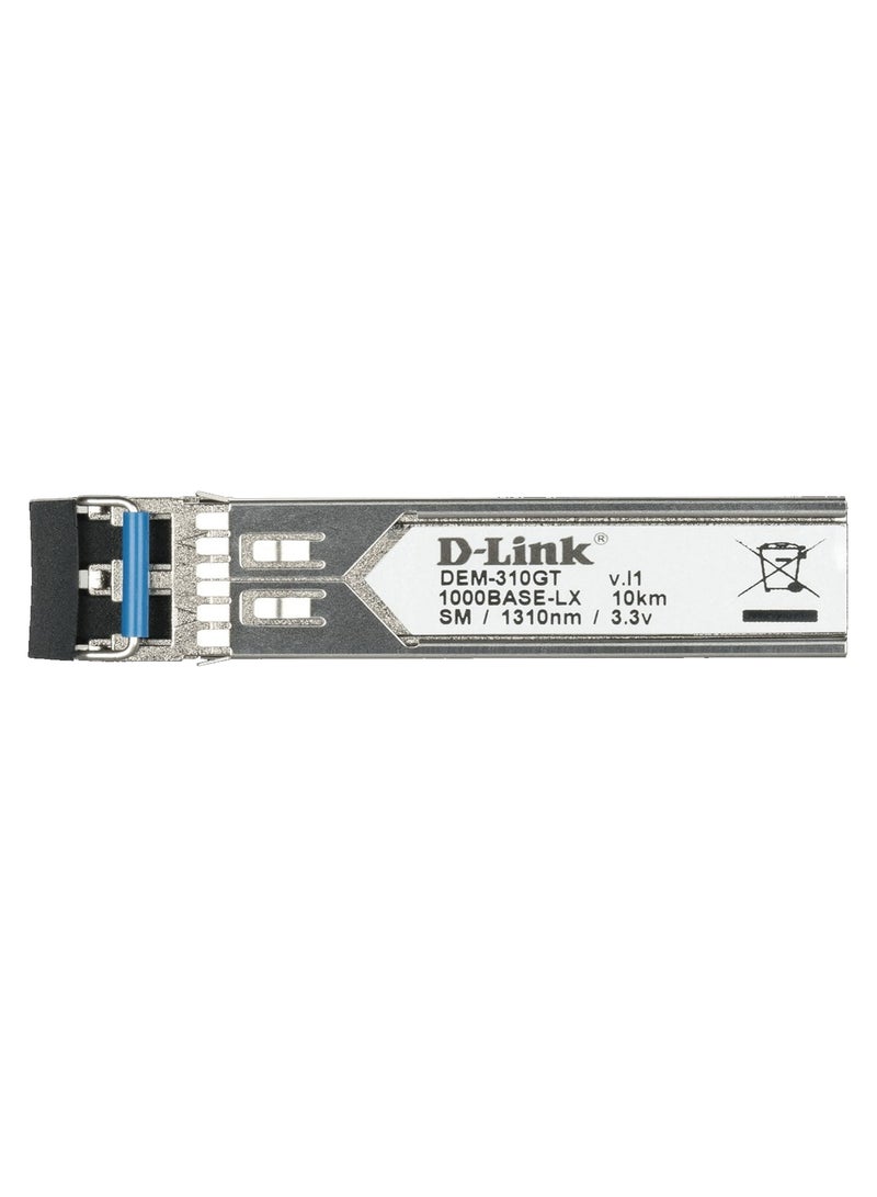 D-Link DEM-310GT 1000BASE-LX Single-Mode 10 Km LC SFP Transceiver SILVER  - Image 2
