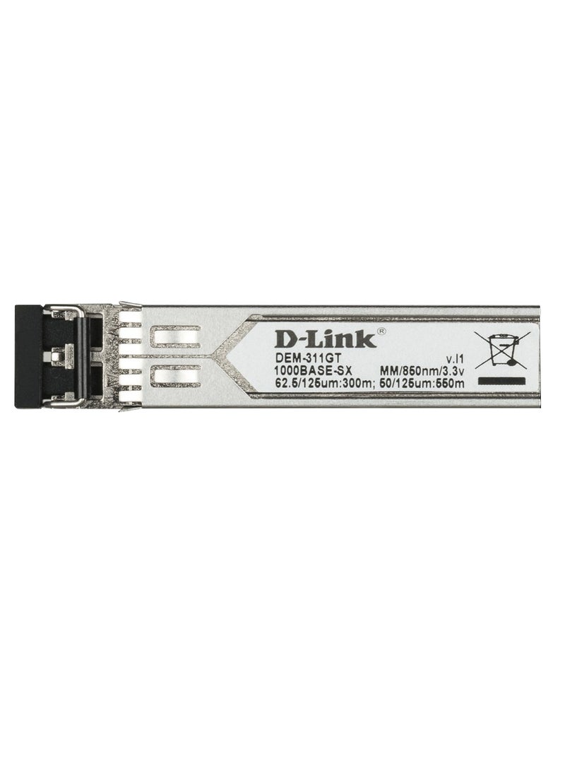 D-Link - DEM-311GT 1000BASE-SX Multi-Mode 550 M LC SFP Transceiver SILVER - Image 1