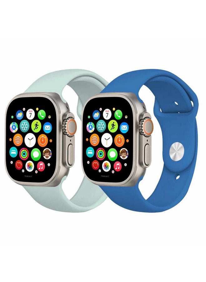 MARGOUN 2 Pack Of Silicone Sport Band 49Mm 45Mm 44Mm 42Mm Replacement Wrist Strap Compatible For Series Ultra 2/ 9/ Ultra/ 8/ 7/  6/ 5/ 4/ 3 And SE Multicolour - Image 2