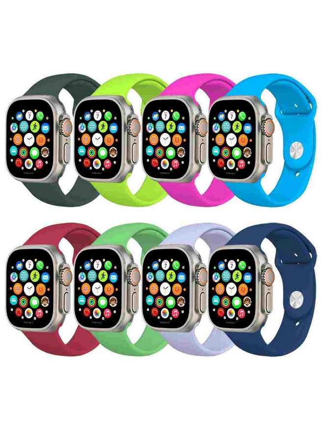 MARGOUN 8 Pack Of Silicone Sport Band 49Mm 45Mm 44Mm 42Mm Replacement Wrist Strap Compatible For Series Ultra 2/ 9/ Ultra/ 8/ 7/ 6/ 5/ 4/ 3 And SE Multicolour - Image 2