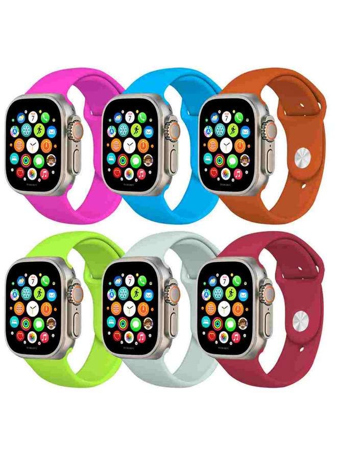 MARGOUN 6 Pack Of Silicone Sport Band 49Mm 45Mm 44Mm 42Mm Replacement Wrist Strap Compatible For Series Ultra 2/ 9/ Ultra/ 8/ 7/ 6/ 5/ 4/ 3 And SE Multicolour - Image 2