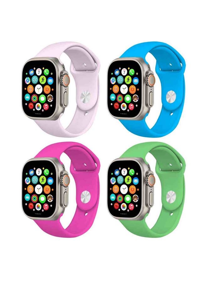 MARGOUN - 4 Pack Of Silicone Sport Band 49Mm 45Mm 44Mm 42Mm Replacement Wrist Strap Compatible For Series Ultra 2/ 9/ Ultra/ 8/ 7/ 6/ 5/ 4/ 3 And SE Multicolour - Image 1