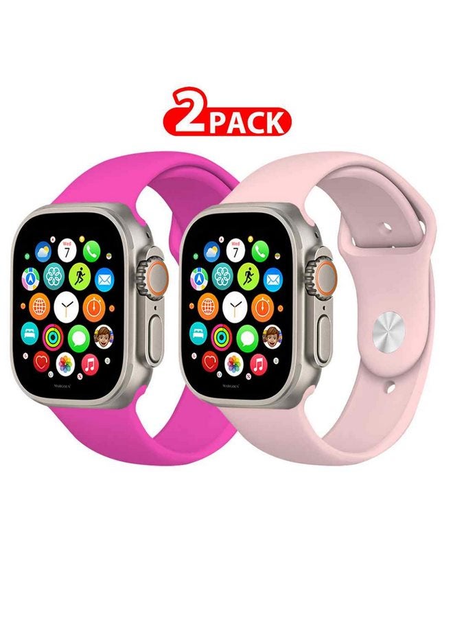 MARGOUN 2 Pack Of Silicone Sport Band 49Mm 45Mm 44Mm 42Mm Replacement Wrist Strap Compatible For Series Ultra 2/ 9/ Ultra/ 8/ 7/ 6/ 5/ 4/ 3 And SE Multicolour - Image 1