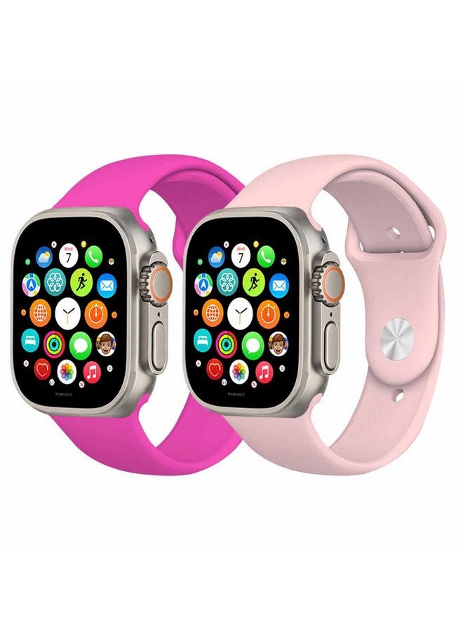 MARGOUN 2 Pack Of Silicone Sport Band 49Mm 45Mm 44Mm 42Mm Replacement Wrist Strap Compatible For Series Ultra 2/ 9/ Ultra/ 8/ 7/ 6/ 5/ 4/ 3 And SE Multicolour - Image 2