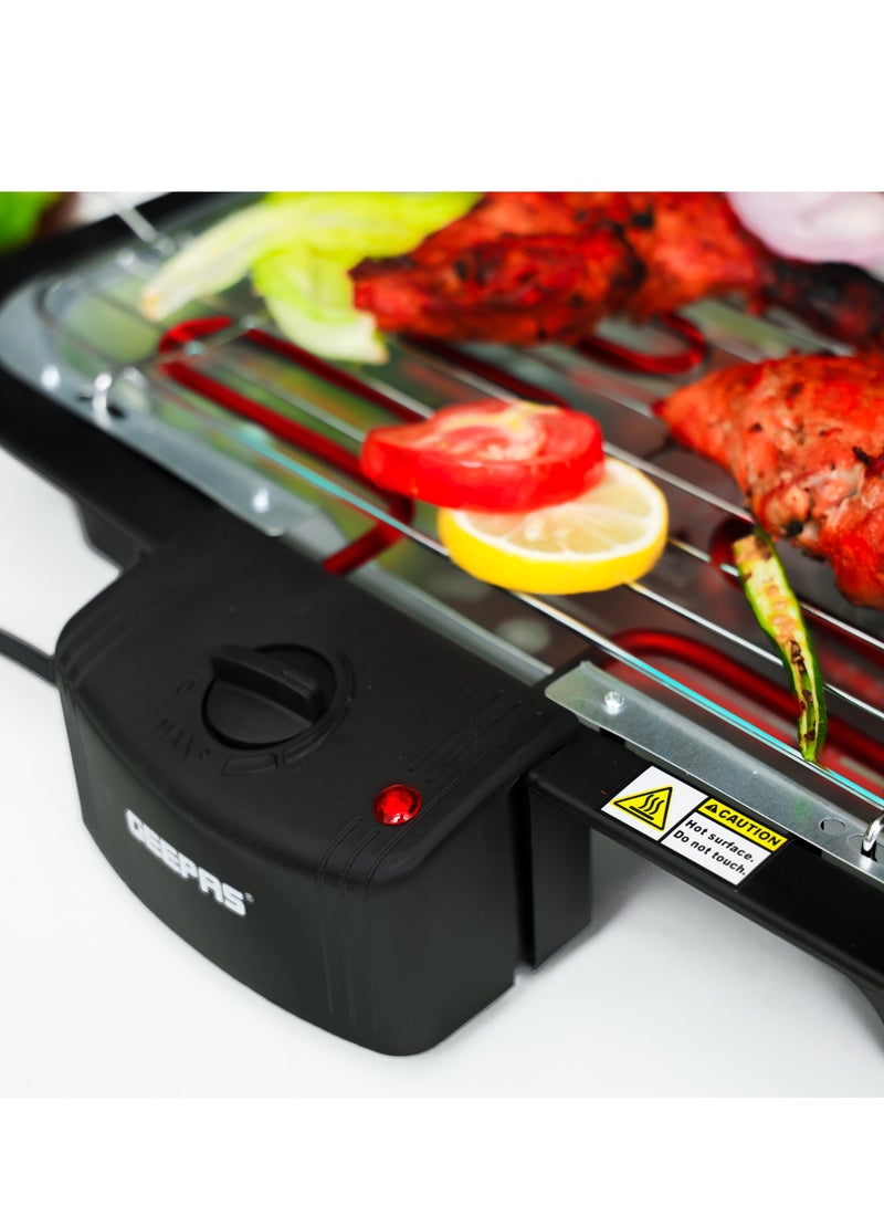 10 L Mini Refrigerator With 2000W Electric Barbecue Grill Set - 10 L Mini Refrigerator With Semiconductor Direct Cooling, AC/DC Working & Electric Barbecue Grill With Auto-Thermostat Control GRF63052+GBG9898 White & black
