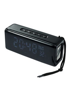 TG174 TWS Mirror Bluetooth Speaker, Support Alarm Clock, Time & Temperature Display, Micro SD Card, FM, MP3 Black