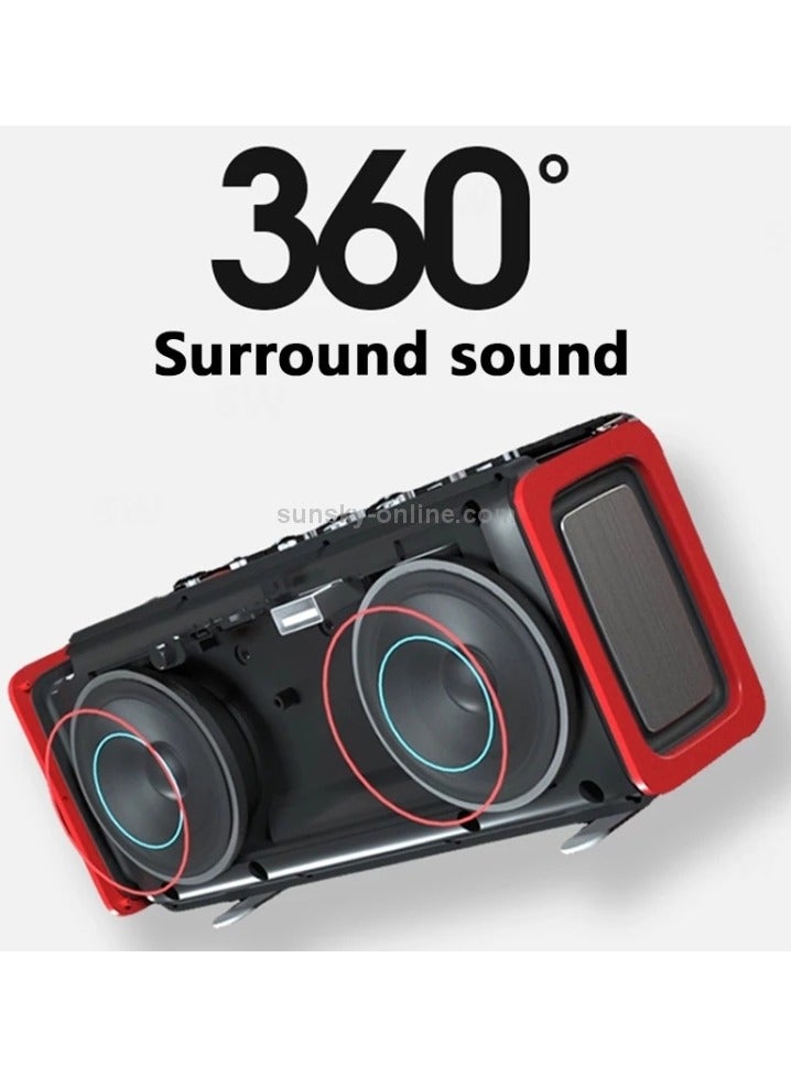 T&G - TG174 TWS Mirror Bluetooth Speaker, Support Alarm Clock, Time & Temperature Display, Micro SD Card, FM, MP3 Black - Image 1