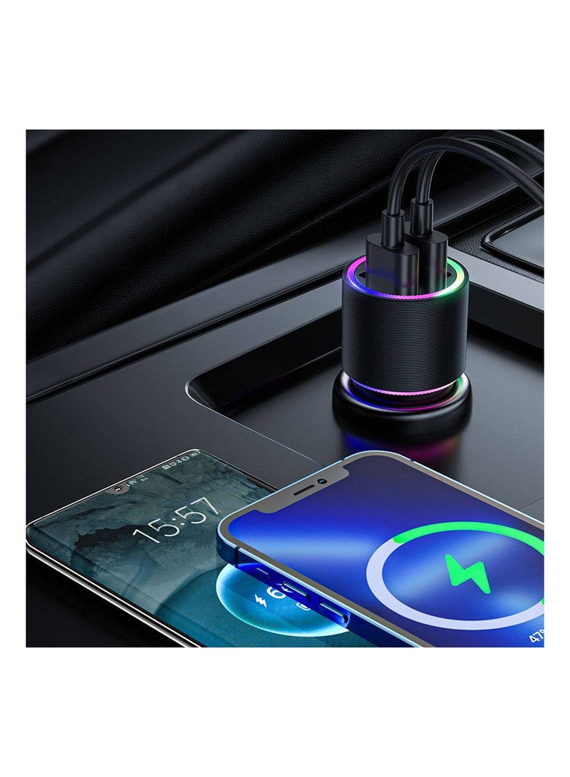 JOYROOM Car Charger 2 x USB With Backlight 24W (JR-CL10) Black  - Image 3