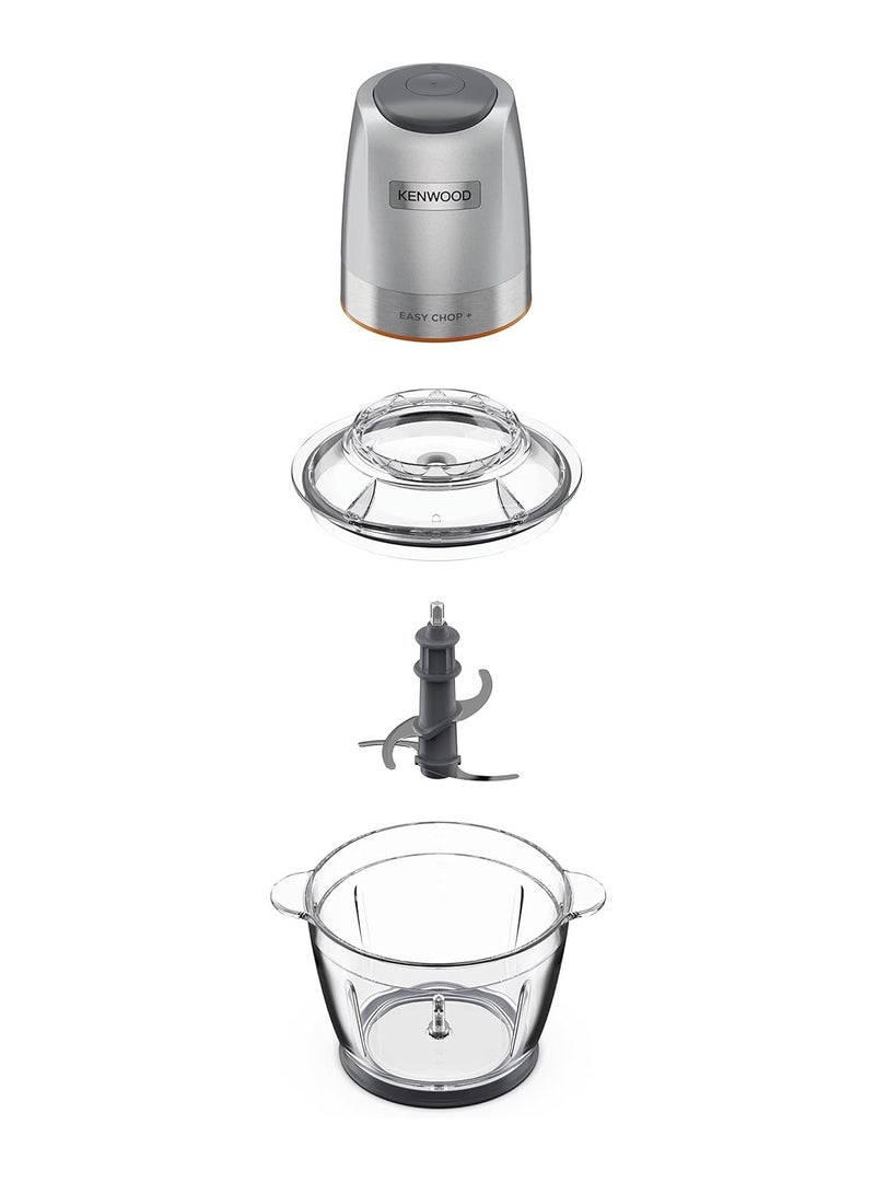 KENWOOD - Glass Chopper Electric Food Chopper with 1.2L Glass Bowl (600ml working capacity), Dripper Pro, Quad Blade, Storage Lid, Dual Speed, Spatula, Ice Crush Function 500 W CHP62.400SI SILVER - Image 1