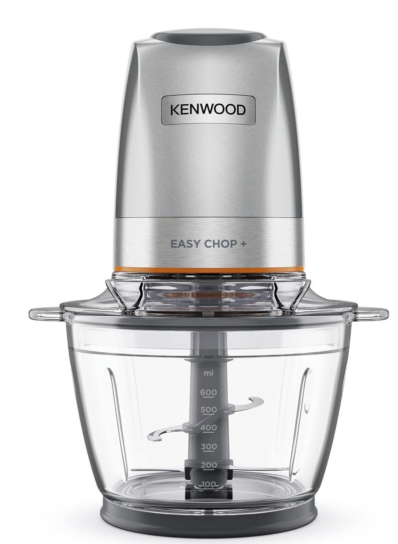 KENWOOD - Glass Chopper Electric Food Chopper with 1.2L Glass Bowl (600ml working capacity), Dripper Pro, Quad Blade, Storage Lid, Dual Speed, Spatula, Ice Crush Function 500 W CHP62.400SI SILVER - Image 1