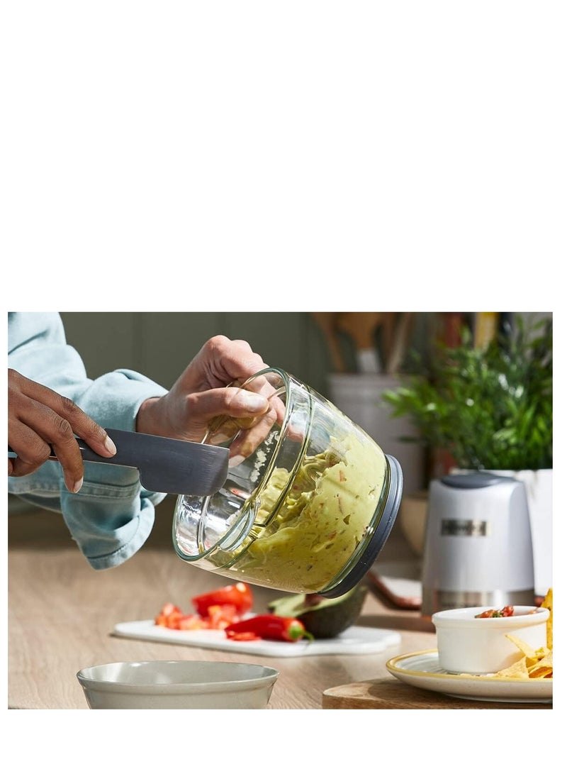 KENWOOD - Glass Chopper Electric Food Chopper with 1.2L Glass Bowl (600ml working capacity), Dripper Pro, Quad Blade, Storage Lid, Dual Speed, Spatula, Ice Crush Function 500 W CHP62.400SI SILVER - Image 1