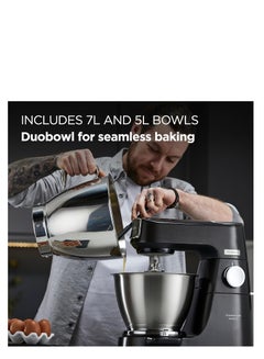 KENWOOD Stand Mixer Metal Body Kitchen Machine TITANIUM CHEF BAKER XL with Built-in Weighing Scale, DuoBowl (7L + 5L SS Bowl), K-Beater, Whisk, Dough Hook, Creaming Beater 1200 W KVL85.004BK BLACK  - Image 3