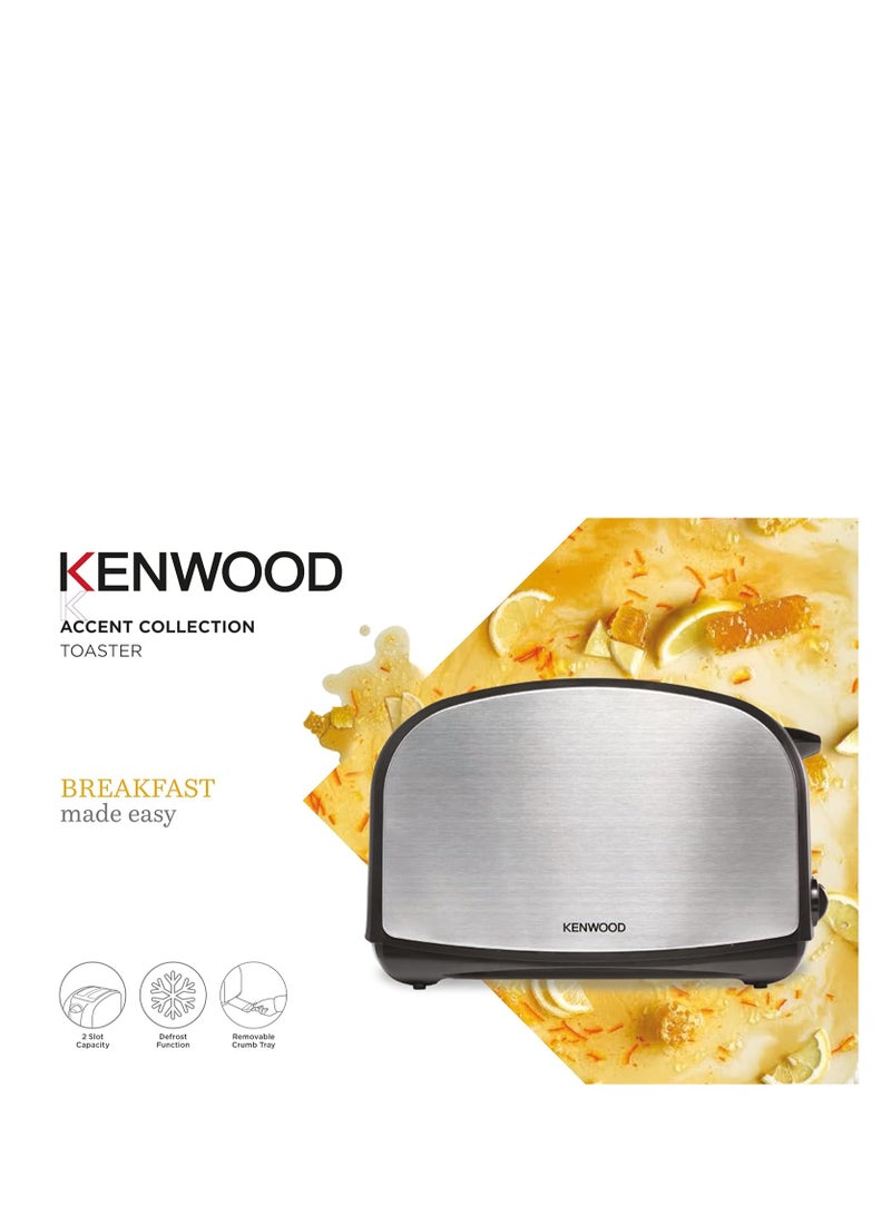 KENWOOD - Toaster 2 Slice Bread with Adjustable Browning Control, Removable Crumb Tray for Easier Cleaning, Automatic Pop Up, Defrost, Warm & Cancel Function 930 W TCM02.A0BK BLACK - Image 1