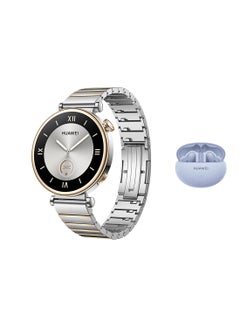 524 mAh Watch GT 4 41mm Smart Watch, Science-based Calorie Management, Pulse Wave Arrhythmia Analysis, TruSeen 5.5+ Heart Rate Monitor, Compatible with Andriod And iOS, + Freebuds 5i Silver