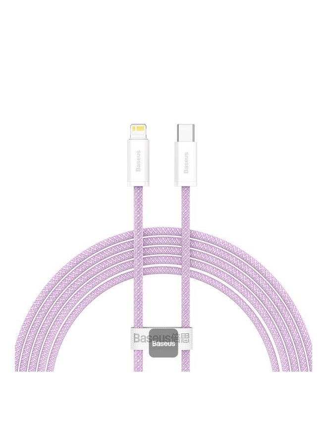 بيسوس سلك شاحن قماشي تايب سي الى ايفون 20 واط 1 متر بنفسجي - Image 1