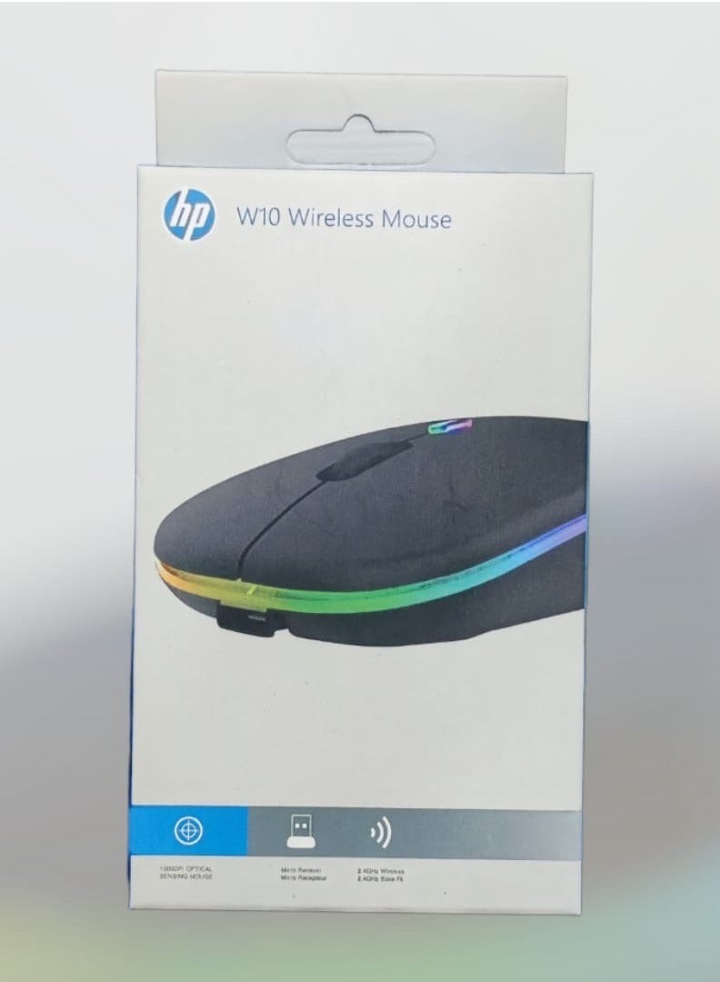 HP - w10 Wireless Rechargable Mouse Black - Image 1