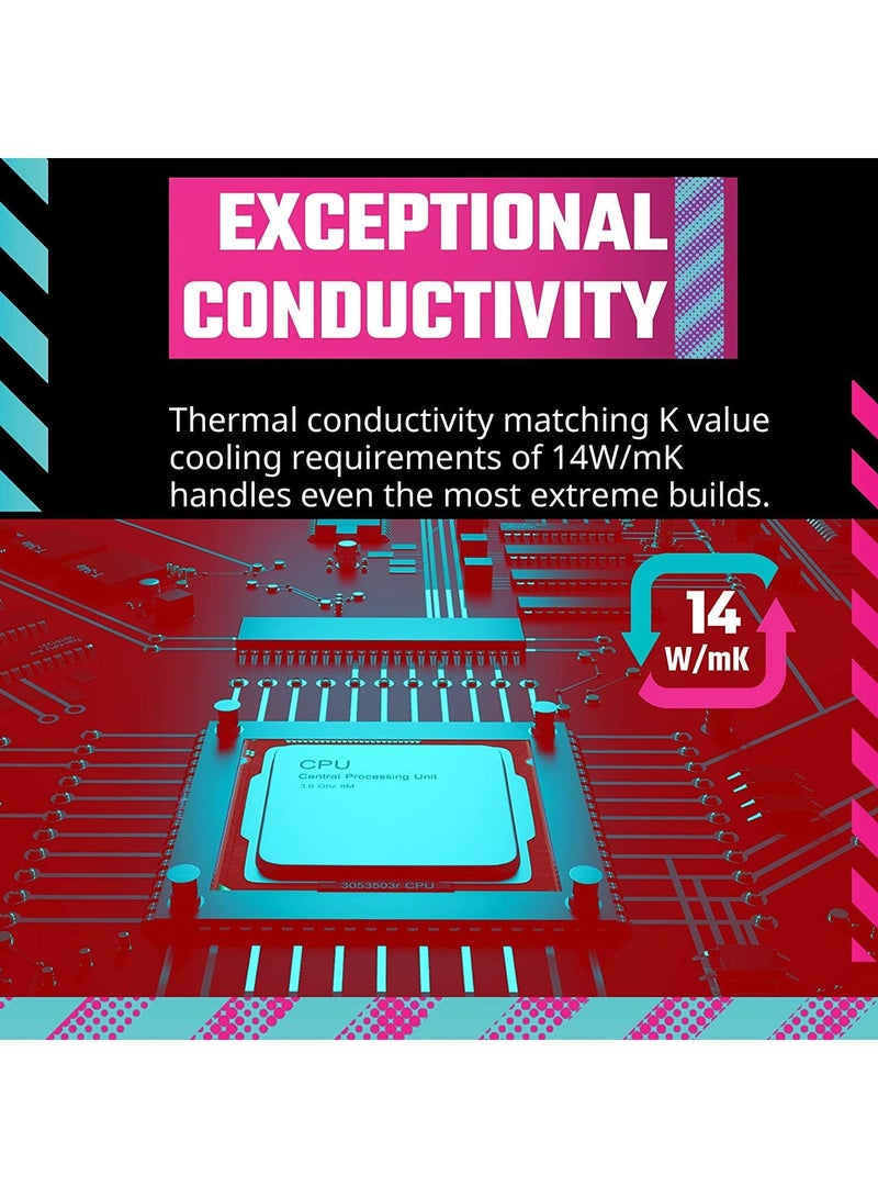 COOLER MASTER - CryoFuze Ultra-High Performance Thermal Paste, Nanoparticles, CPU/GPU Conductivity W/m.k= 14m, Non Corrosive, Temp -50°C up to 250°C for CPU and GPU Coolers CRYOFUZE  14W - Image 1