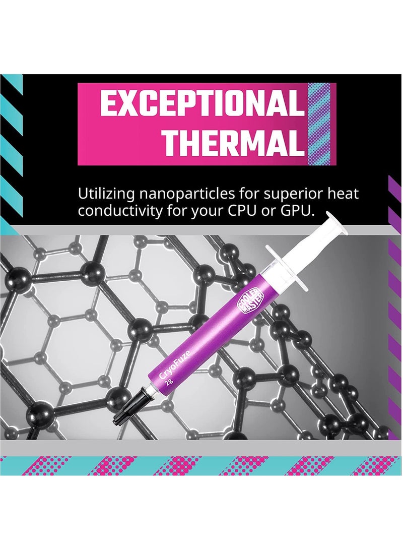 COOLER MASTER - CryoFuze Ultra-High Performance Thermal Paste, Nanoparticles, CPU/GPU Conductivity W/m.k= 14m, Non Corrosive, Temp -50°C up to 250°C for CPU and GPU Coolers CRYOFUZE  14W - Image 1