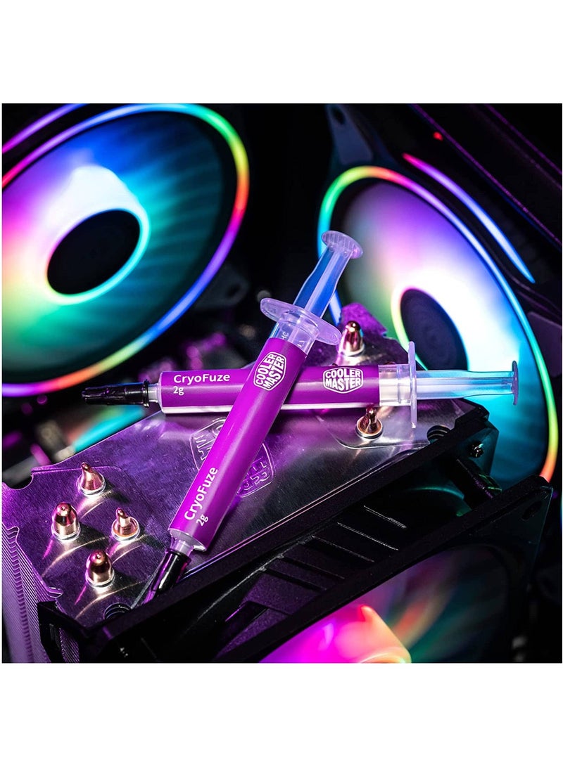 COOLER MASTER - CryoFuze Ultra-High Performance Thermal Paste, Nanoparticles, CPU/GPU Conductivity W/m.k= 14m, Non Corrosive, Temp -50°C up to 250°C for CPU and GPU Coolers CRYOFUZE  14W - Image 1