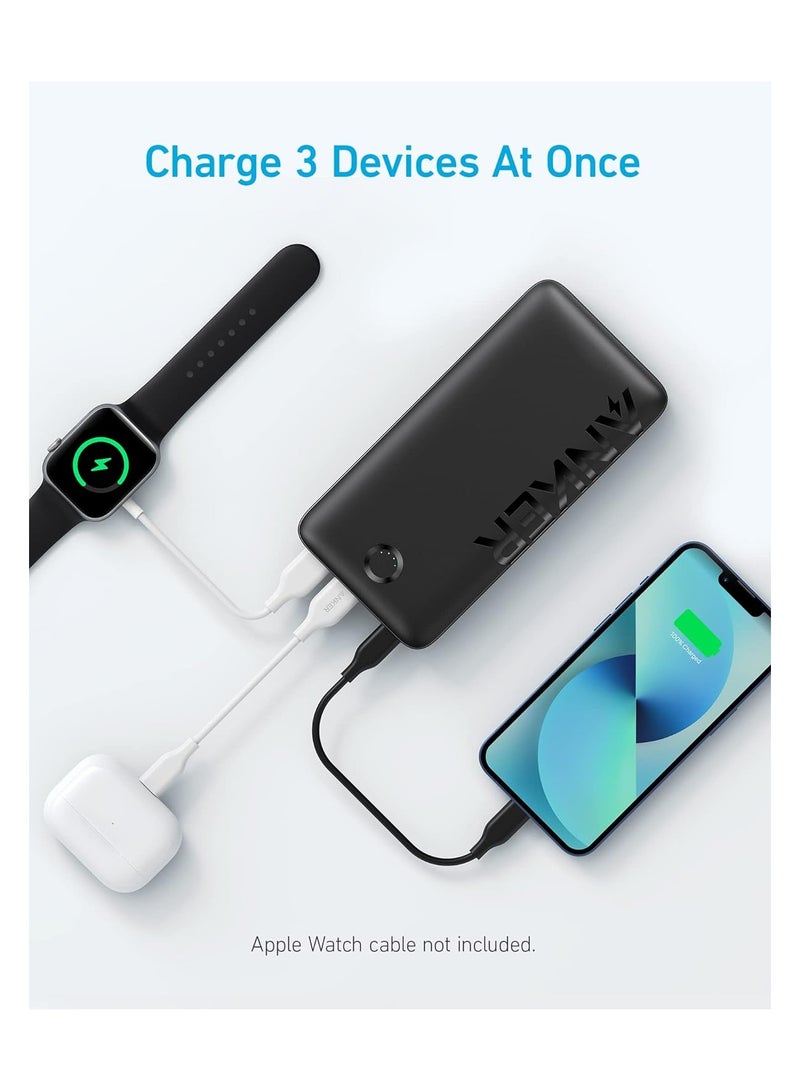 Anker - 20000 mAh Power Bank, 20W Portable Charger With USB-C Fast Charging, 335 (PowerCore 20K), Works For iPhone 13/12 Series, Samsung, iPad Pro, AirPods, Apple Watch, And More Black - Image 1