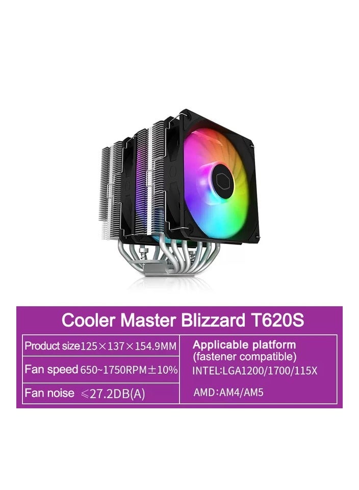 COOLER MASTER - T620S ARGB CPU Cooler Double Tower 6 Heat Pipe - Image 1