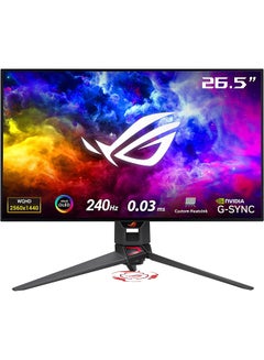 27 inch ROG Swift OLED PG27AQDM Gaming Monitor, QHD 240Hz OLED Display, 0.03ms Response Time, 10 bit Colors, FreeSync Premium & G-SYNC , 2xHDMI V2, 1x DP 1.4, 2x USB 3.2 Gen 1 | 90LM08Q0-B01A70 Black