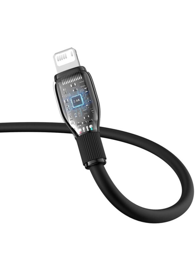 Baseus Pudding Series Fast Charging Cable USB to iP 2.4A 2m Cluster Black  - Image 2
