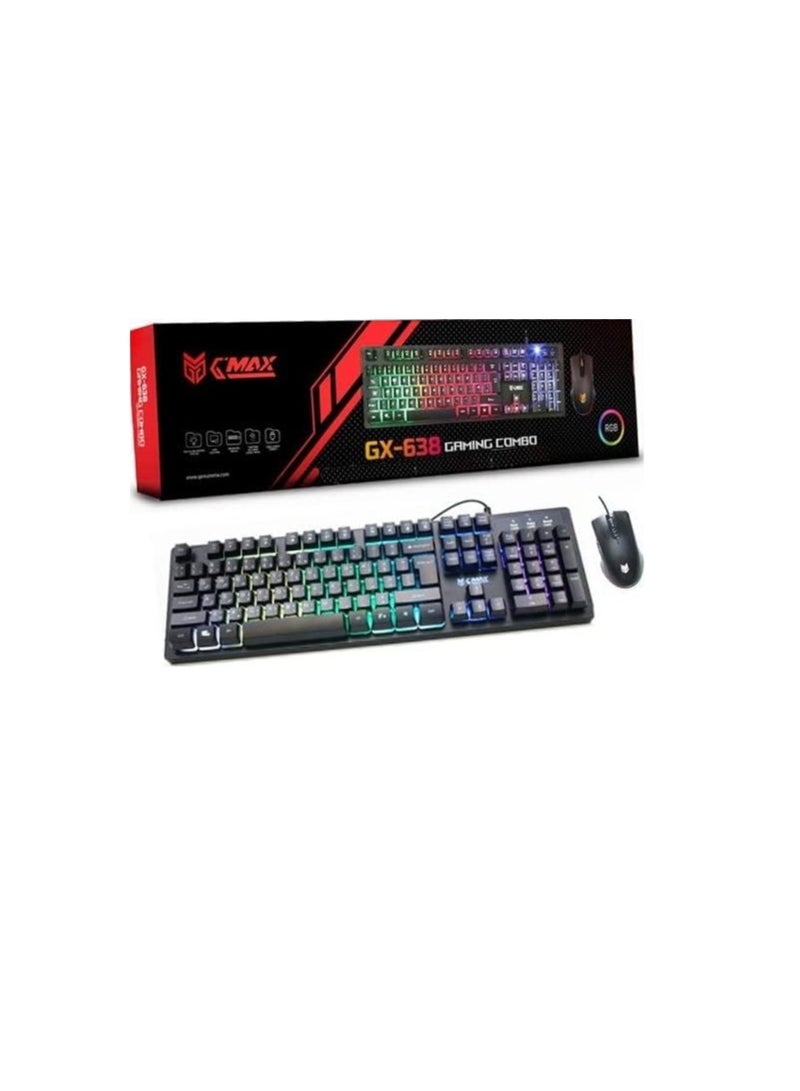 G-Max GX-638 Gaming Keyboard and Mouse Combo BLACK