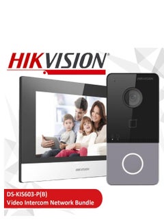 HIKVISION IP Video Intercom Kit, Standard PoE, Noise Suppression & Echo Cancellation, WiFi & Ethernet, Config Remotely Via Web, TF Card Storage, 2-Way Audio Communication, Gray | DS-KIS603-P  - Image 1