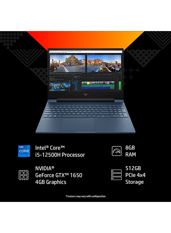 HP - Victus Gaming (Upgraded Version) Laptop With 15.6-Inch Display, Core i5-12450H Processor/8GB RAM/512GB SSD/4GB Nvidia Geforce GTX 1650 Graphics Card/Windows 11 English Black - Image 1