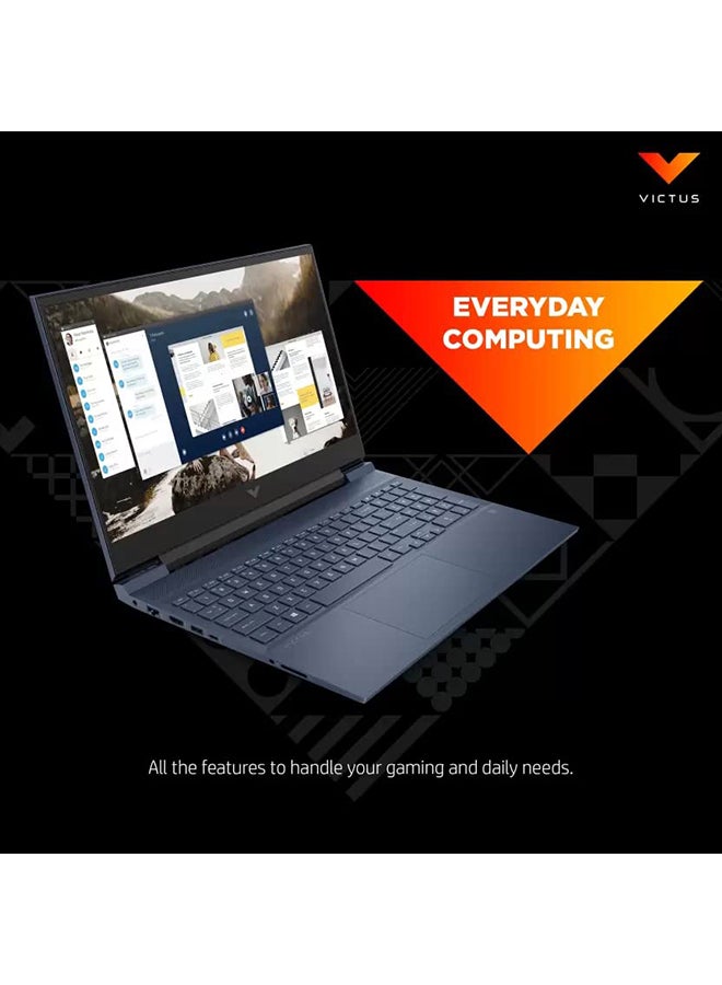 إتش بي - كمبيوتر محمول Victus للألعاب بشاشة مقاس 15.6 بوصة ومعالج Core i5-12450H وذاكرة وصول عشوائي سعة 8 جيجابايت ومحرك أقراص SSD سعة 512 جيجابايت وبطاقة رسومات Nvidia Geforce RTX 3050 سعة 4 جيجابايت ونظام تشغيل Windows 11 Home - Image 1