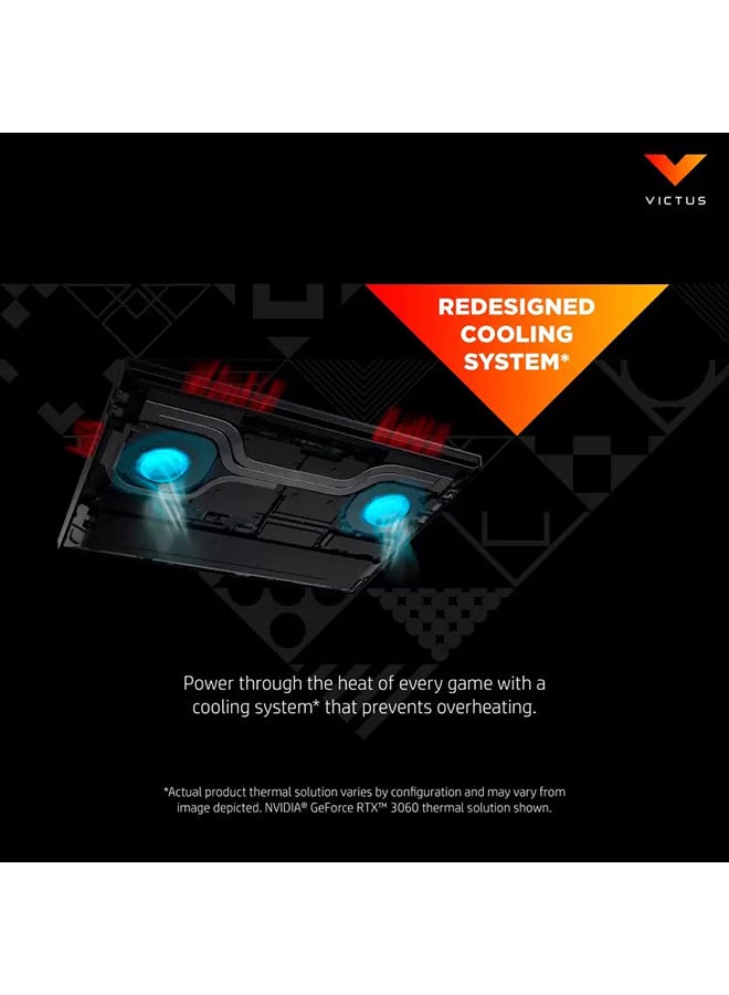 إتش بي - كمبيوتر محمول Victus للألعاب بشاشة مقاس 15.6 بوصة ومعالج Core i5-12450H وذاكرة وصول عشوائي سعة 8 جيجابايت ومحرك أقراص SSD سعة 512 جيجابايت وبطاقة رسومات Nvidia Geforce RTX 3050 سعة 4 جيجابايت ونظام تشغيل Windows 11 Home - Image 1