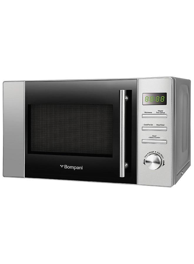 Bompani - Microwave Oven With Digital Control, 5 Power Levels, 8 Auto Menus, And 30S Quick Start - Defrost By Weight/Time, Led Display, Glass Turntable, Cooking Timer, And End Signal With One Year Warranty 20 L 1050 W BMO20DS Grey - Image 1