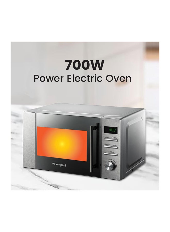 Bompani - Microwave Oven With Digital Control, 5 Power Levels, 8 Auto Menus, And 30S Quick Start - Defrost By Weight/Time, Led Display, Glass Turntable, Cooking Timer, And End Signal With One Year Warranty 20 L 1050 W BMO20DS Grey - Image 1