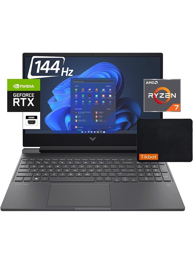 HP - Victus Laptop With 15.6-Inch Display, AMD Ryzen 7 5800H Processor/16GB RAM/1TB SSD/4GB NVIDIA RTX 3050 Ti Graphics Card/Windows 11 Home With Mousepad English Black - Image 1