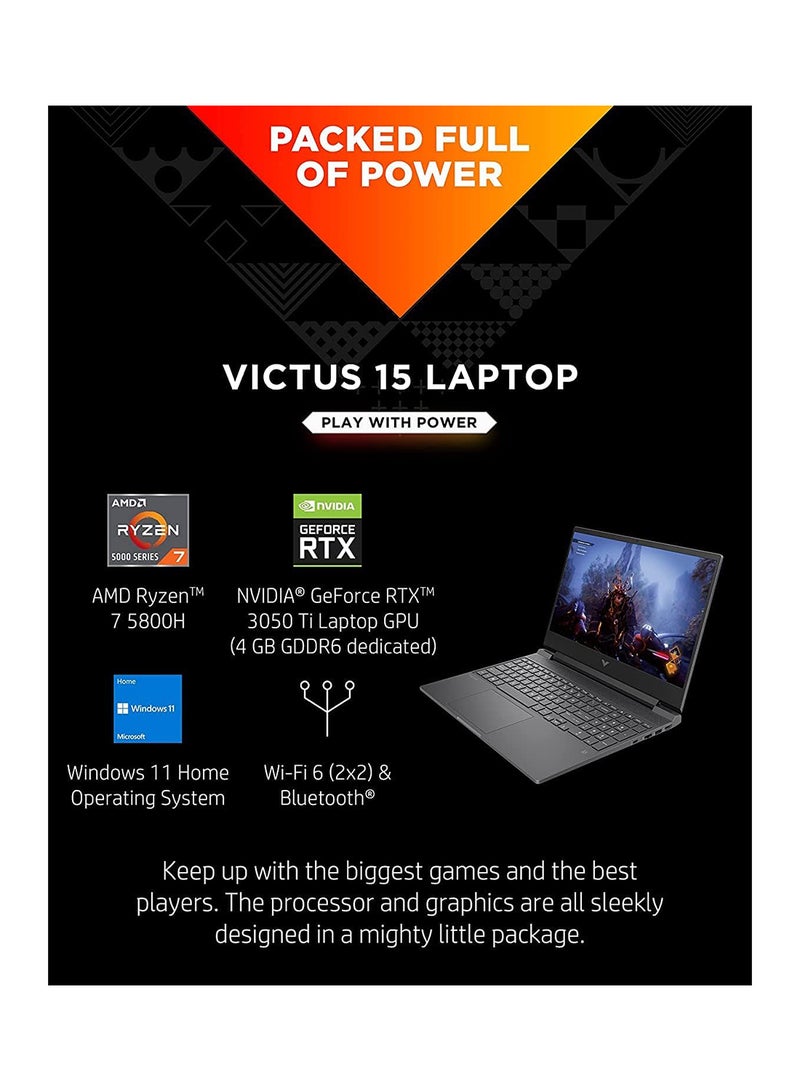 HP - Victus Gaming Laptop With 15.6-Inch Display, Ryzen 7 5800H Processor/16GB RAM/1TB SSD/4GB Nvidia GeForce RTX 3050 Ti Graphic Card/Windows 11 Home English Black - Image 1
