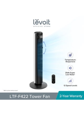 Tower Fan for Large Bedroom 42 Inch, 7.5m/s Powerful Electric Cooling Fan With Remote, 25 DB Quiet 90° Oscillating Bladeless Fan, 12 Speeds, 4 Modes, 12H Timer, Standing Fan For Home Office LTF-F422-WUK White & Black - pnsku/N70015801V/45/_/1697782458/8d7cddba-e1a3-443b-a80d-8c3c12256176