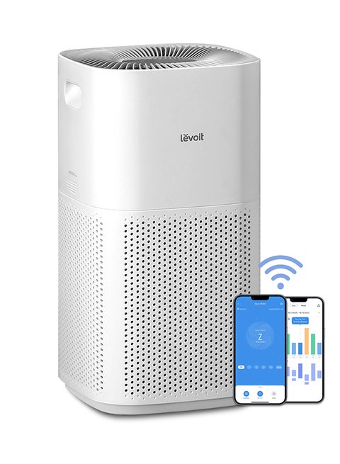 جهاز تنقية الهواء Core 600S Smart True HEPA ذو المدى الفعال 147 ″é° PM2.5 مستشعر ذكي بالليزر لجودة الهواء Core-600S أبيض