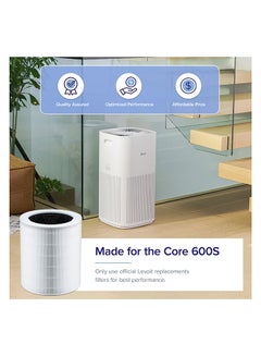 LEVOIT Core 600S H13 True HEPA Replacement Filter Captures Large Particles, Bacteria and Reduce Odors 1 Pack Core-600S-RF White  - Image 5