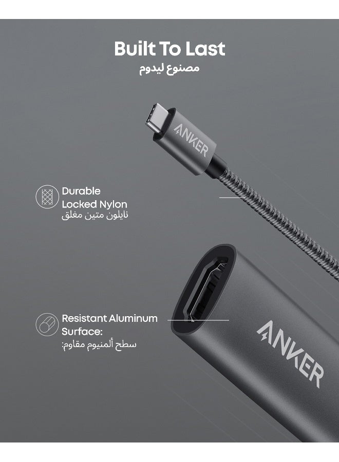 USB C to HDMI Adapter (4K@60Hz), PowerExpand+ Aluminum Portable USB C Adapter, for MacBook Pro, MacBook Air, iPad Pro, Pixelbook, XPS, Galaxy, and More (Compatible with Thunderbolt 3 ports) Gray