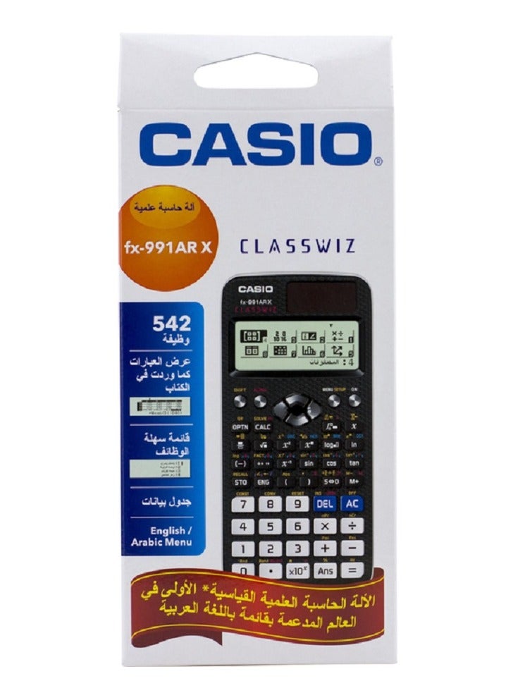 Casio Scientific Calculators Arabic and English messages non-programmable 10 + 2 digits 542 Functions Black Color FX-991ARX-W-DT. Black - Image 2