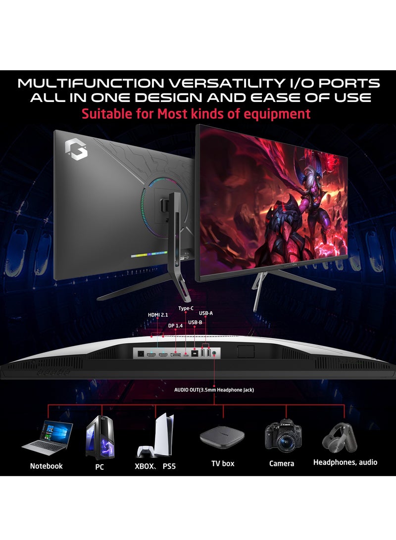 جايم أون شاشة الألعاب GAMEON GOP32UHD144IPS مقاس 32 بوصة UHD 144 هرتز MPRT 0.5 مللي ثانية HDMI 2.1 IPS تدعم PS5 أسود أسود  - Image 4